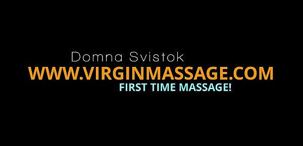 Virgin cutie Domna Svistok gets her first massage by a girl